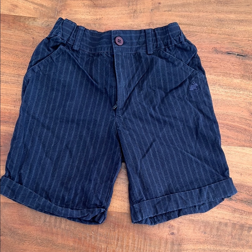 Navy Striped Shorts